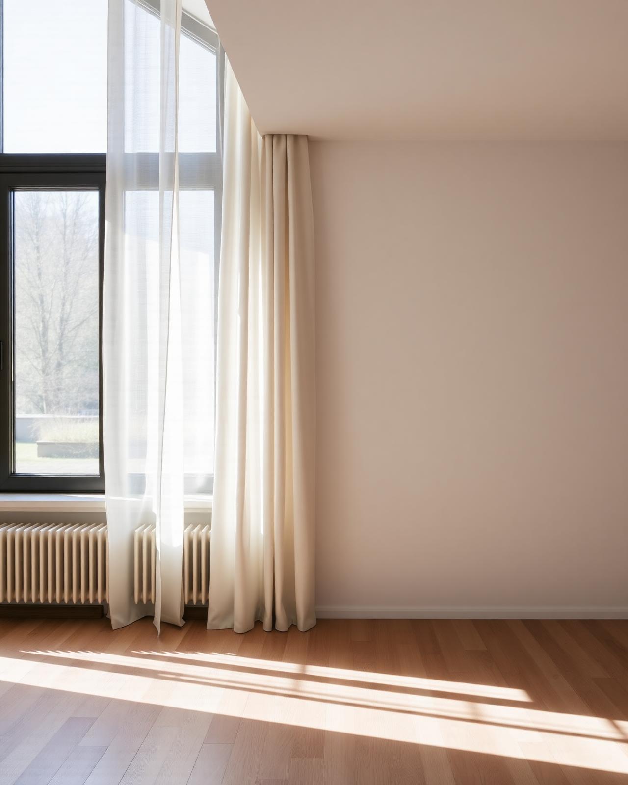 Vorhang nach Mass im hellen Schweizer Wohnraum